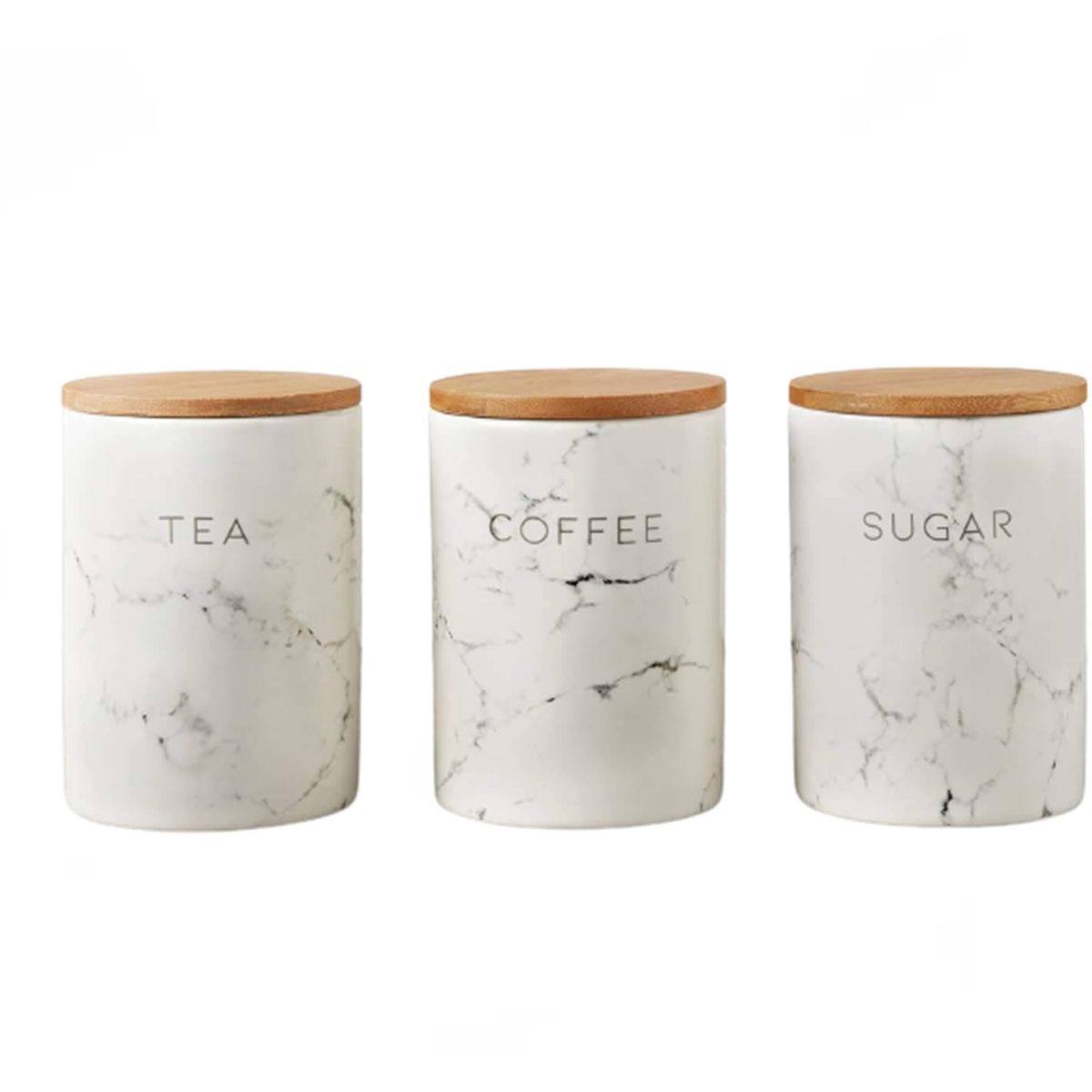 3pcs Airtight Canisters Set with Bamboo Lid
