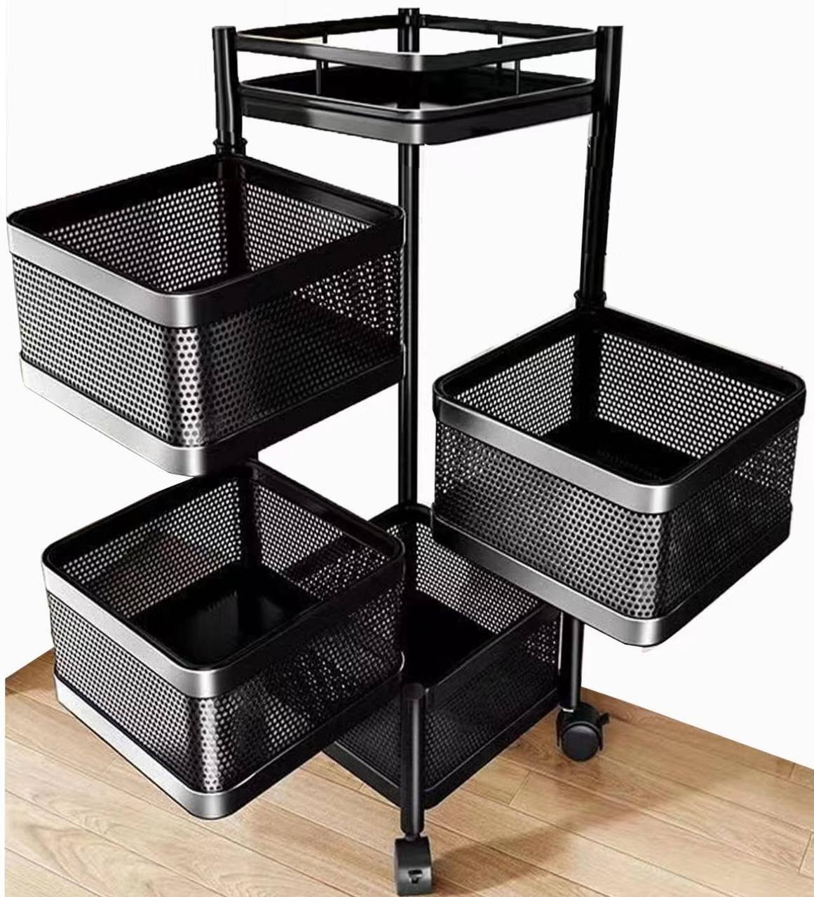 Square Fruit Rack With Wheels