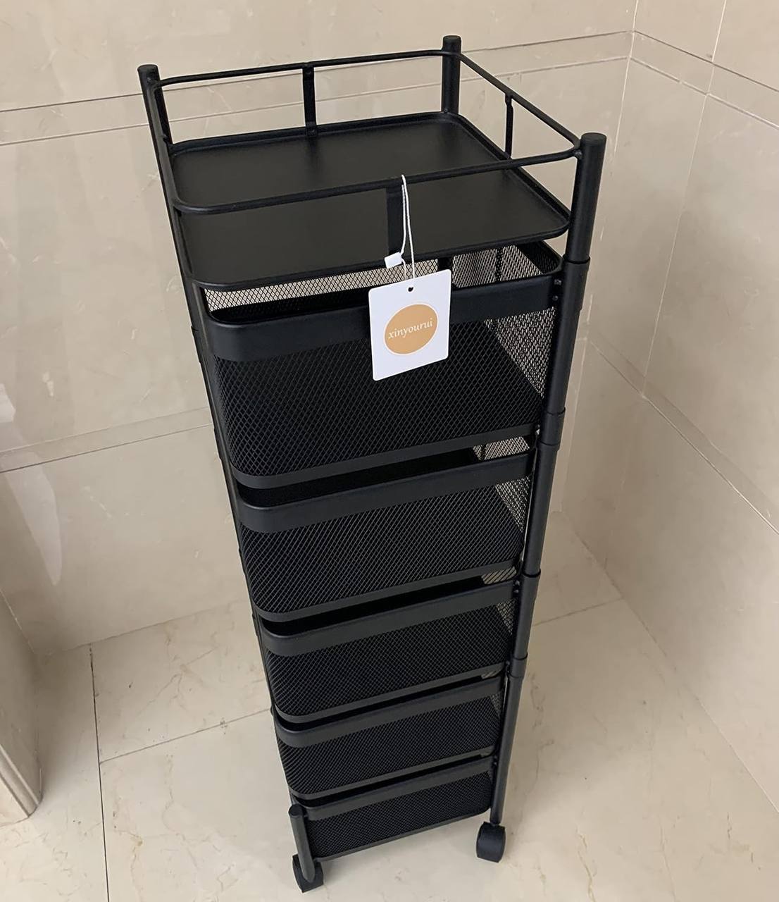 Square Fruit Rack With Wheels