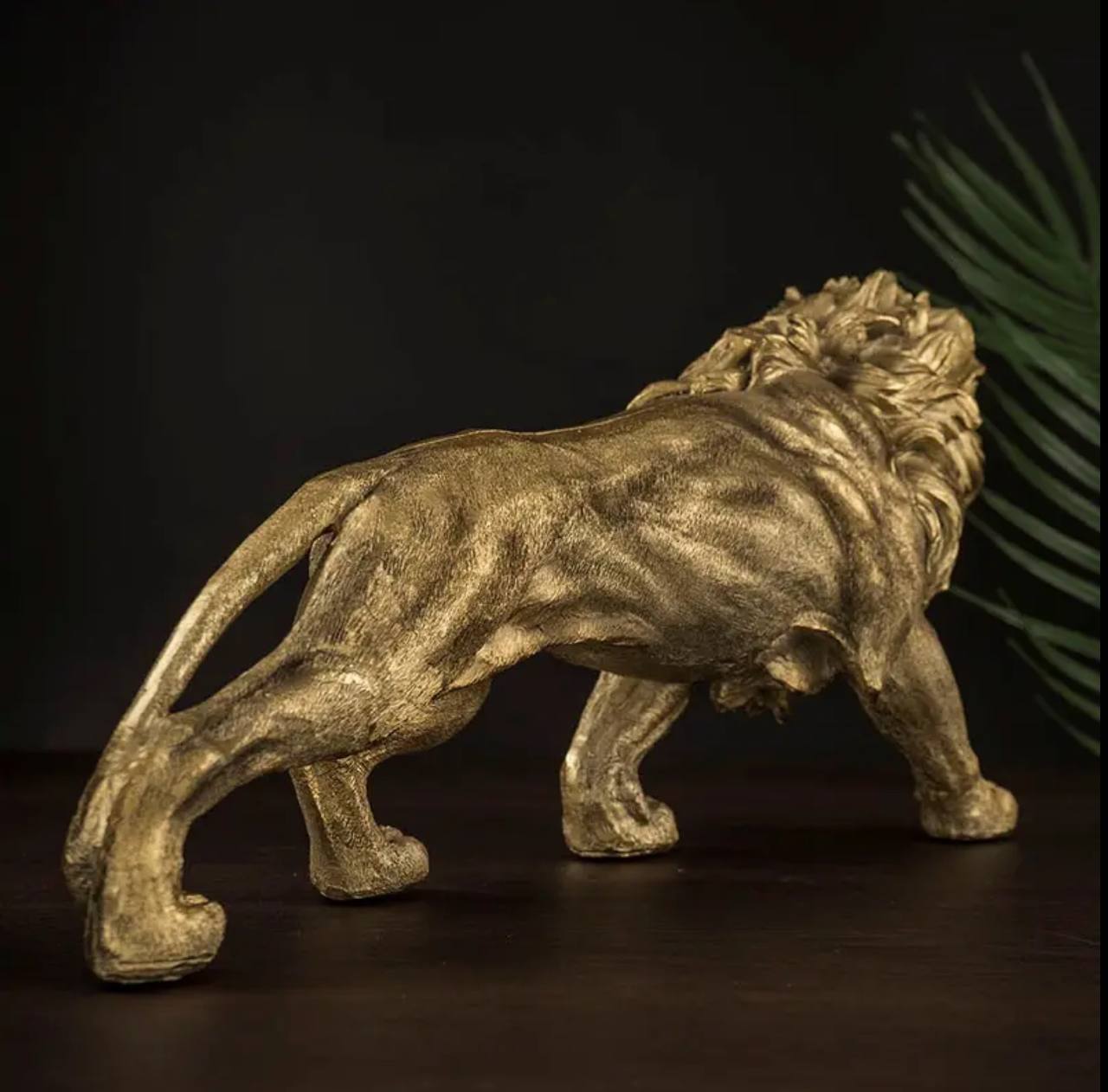 Golden Lion King Resin Desktop Statue