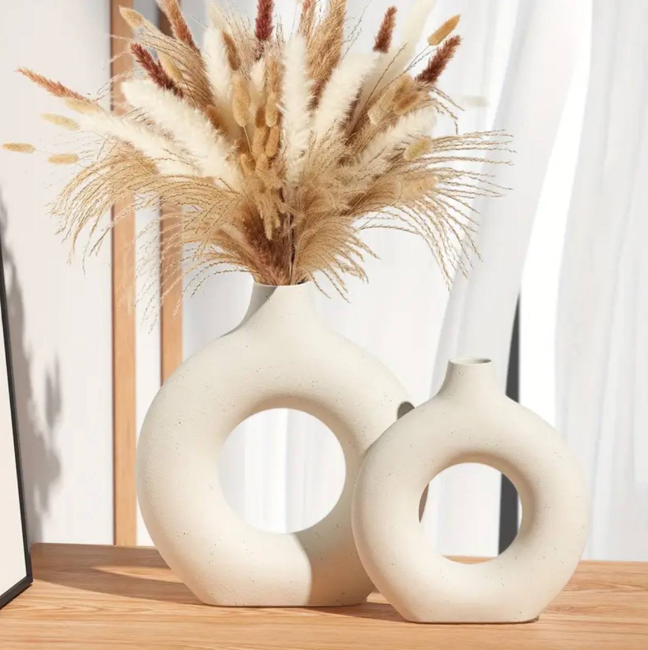 Porcelain Ceramic 2-in-1 Donut Flower Vases