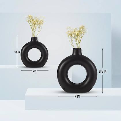 Porcelain Ceramic 2-in-1 Donut Flower Vases