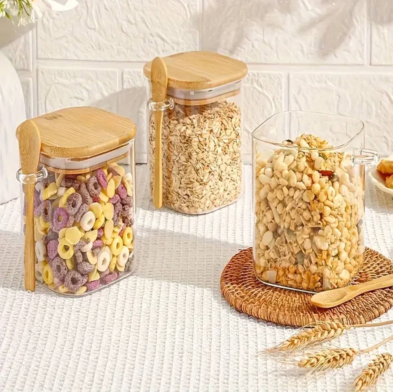 Glass storage jar