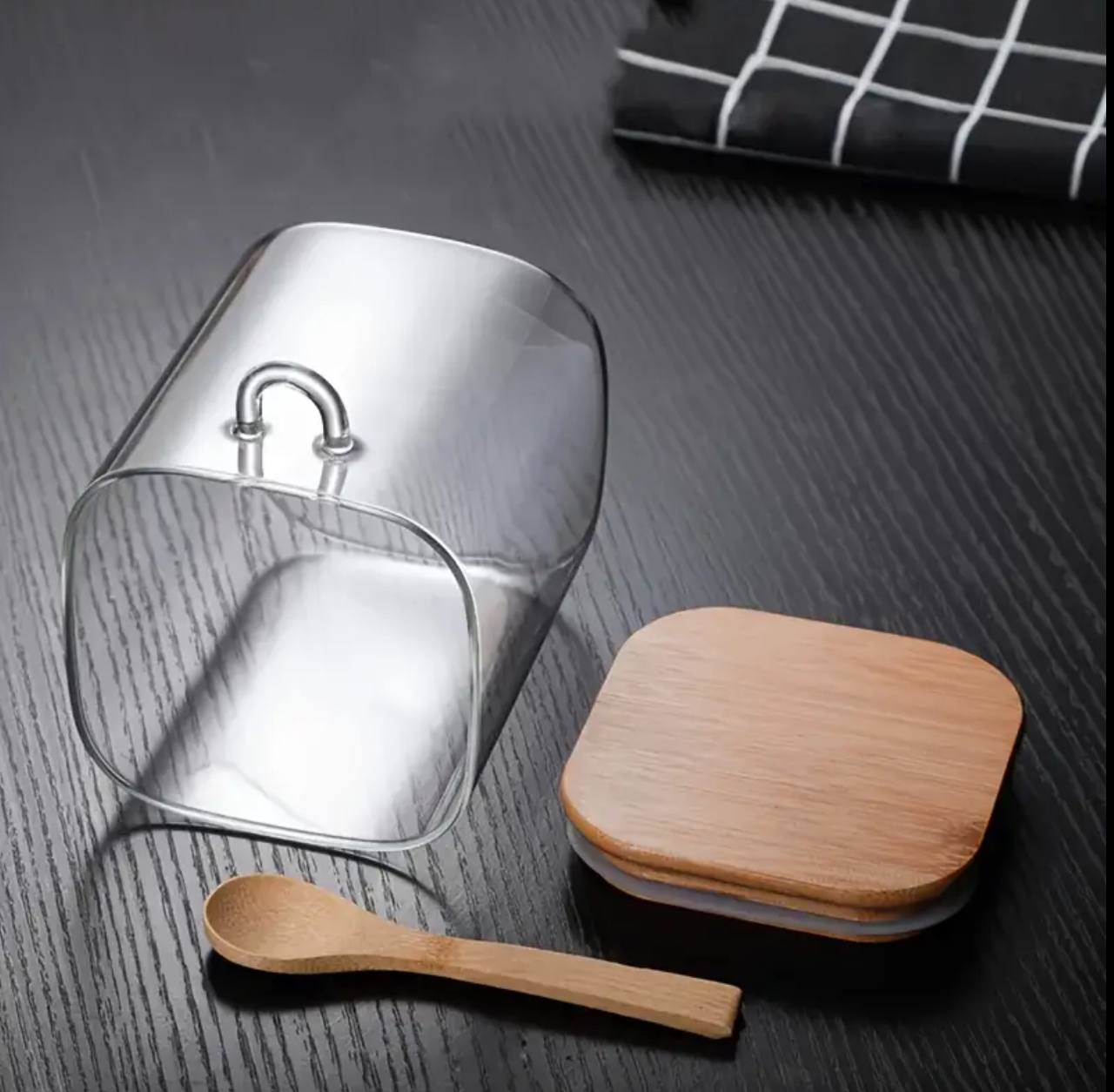 Glass storage jar