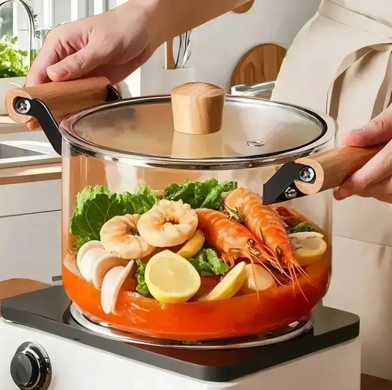 3.5 ltrs Glass Cooking pot