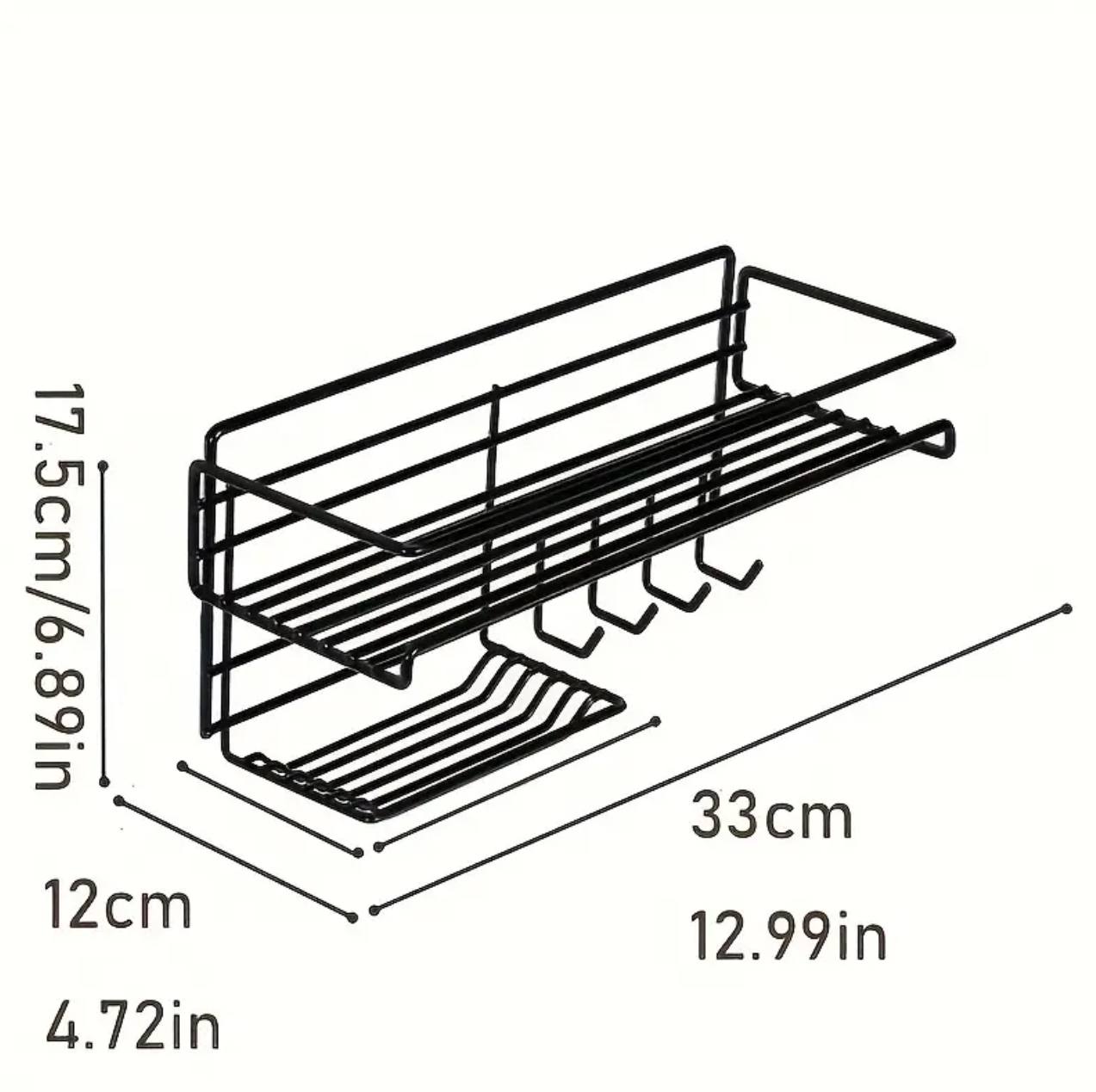 Heavy duty rectangular Self-Adhesive bathroom rack