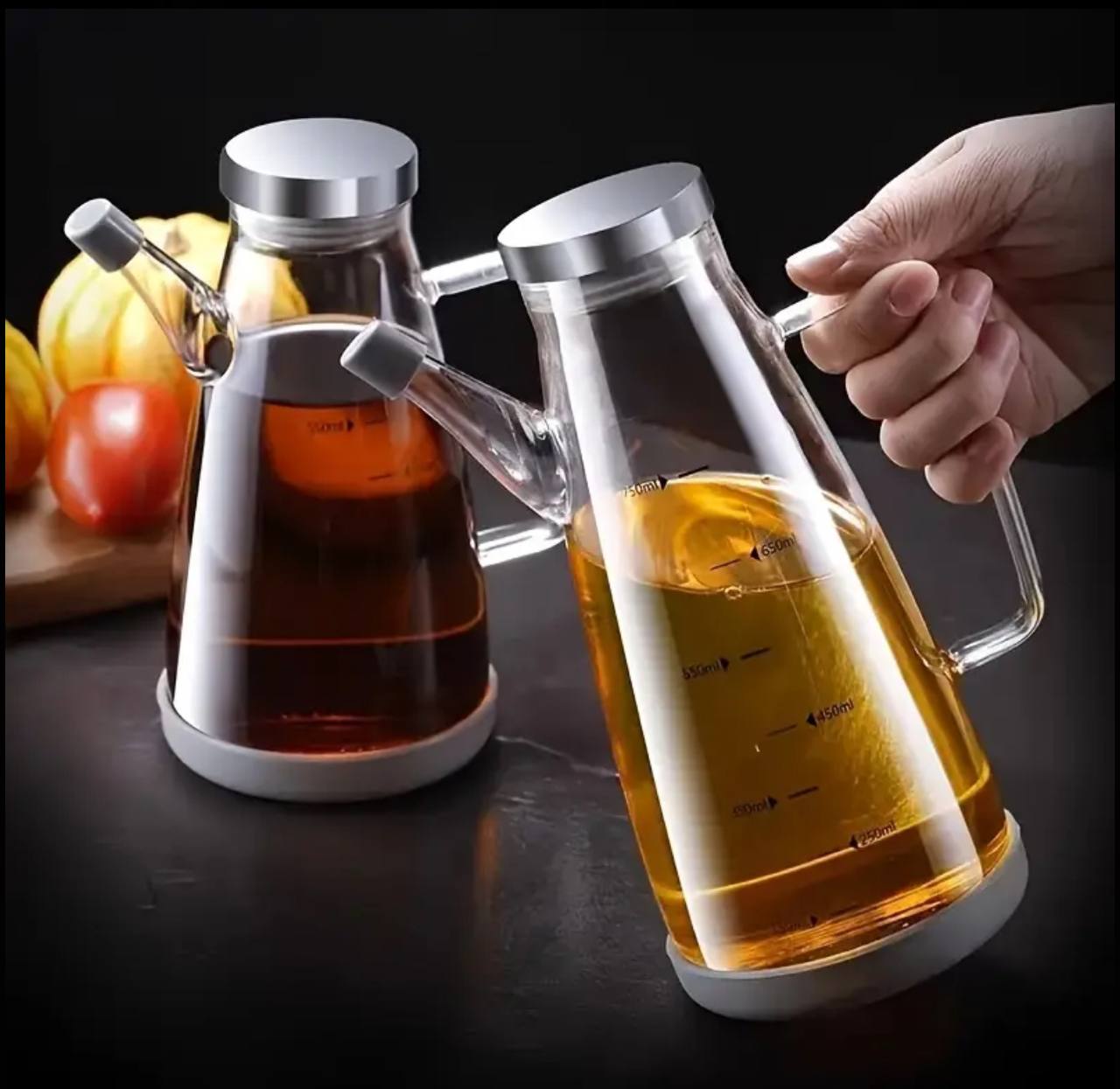 High Borosilicate Glass Oil Bottle with silicone base