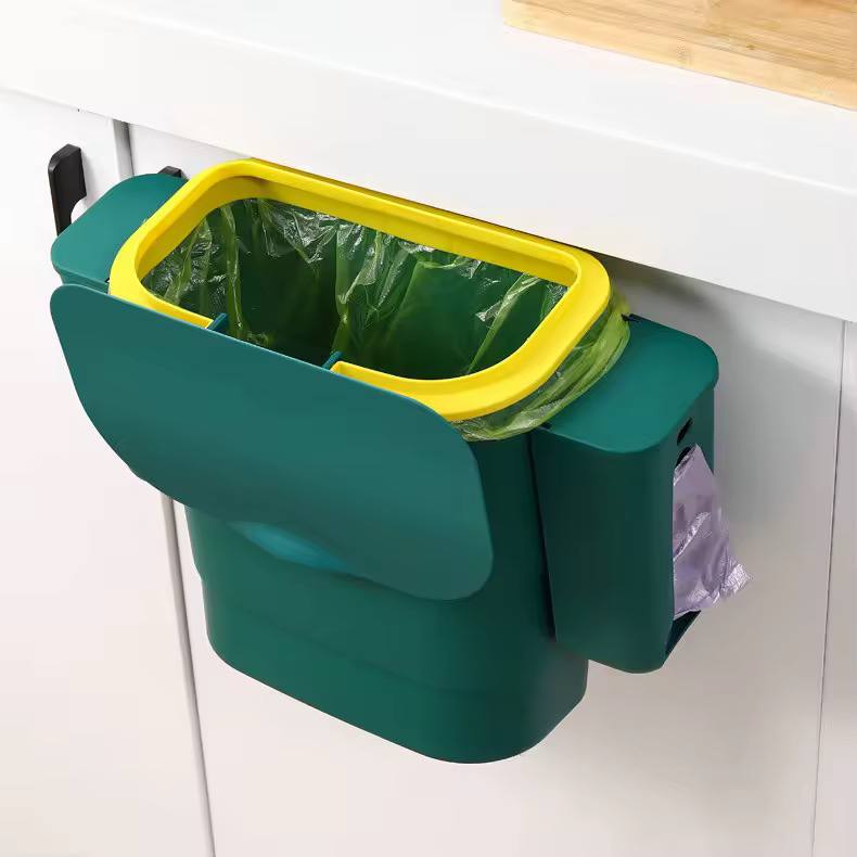 Foldable Kitchen Hanging dustbin with 2 Trash Bags Storage cans
