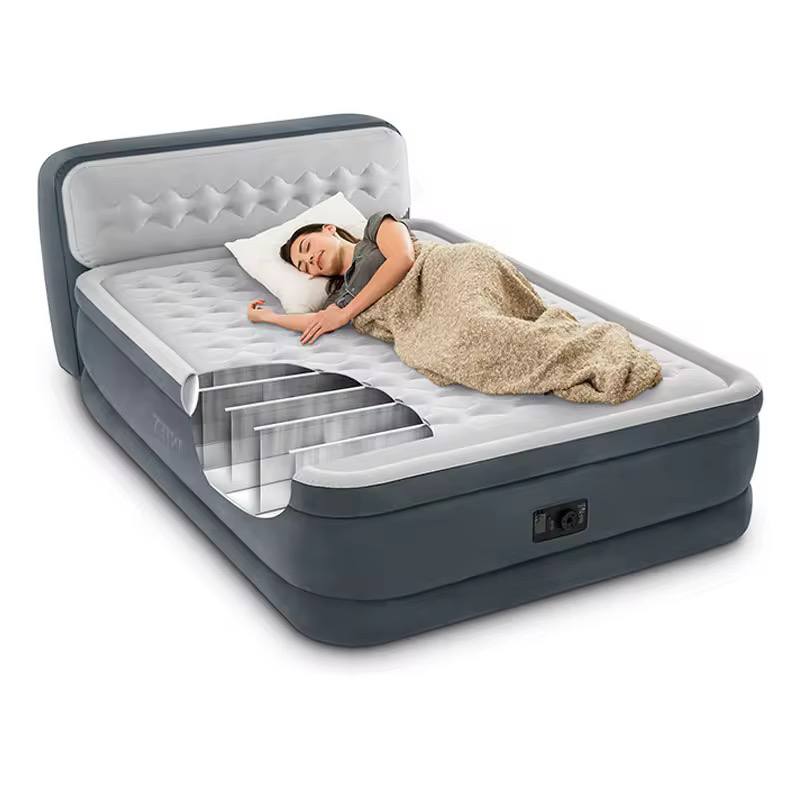 INTEX DURA BEAM AIRBED WITH INBUILT ELECTRIC PUMP AND PLUSH SUPPORTIVE HEADBOARD