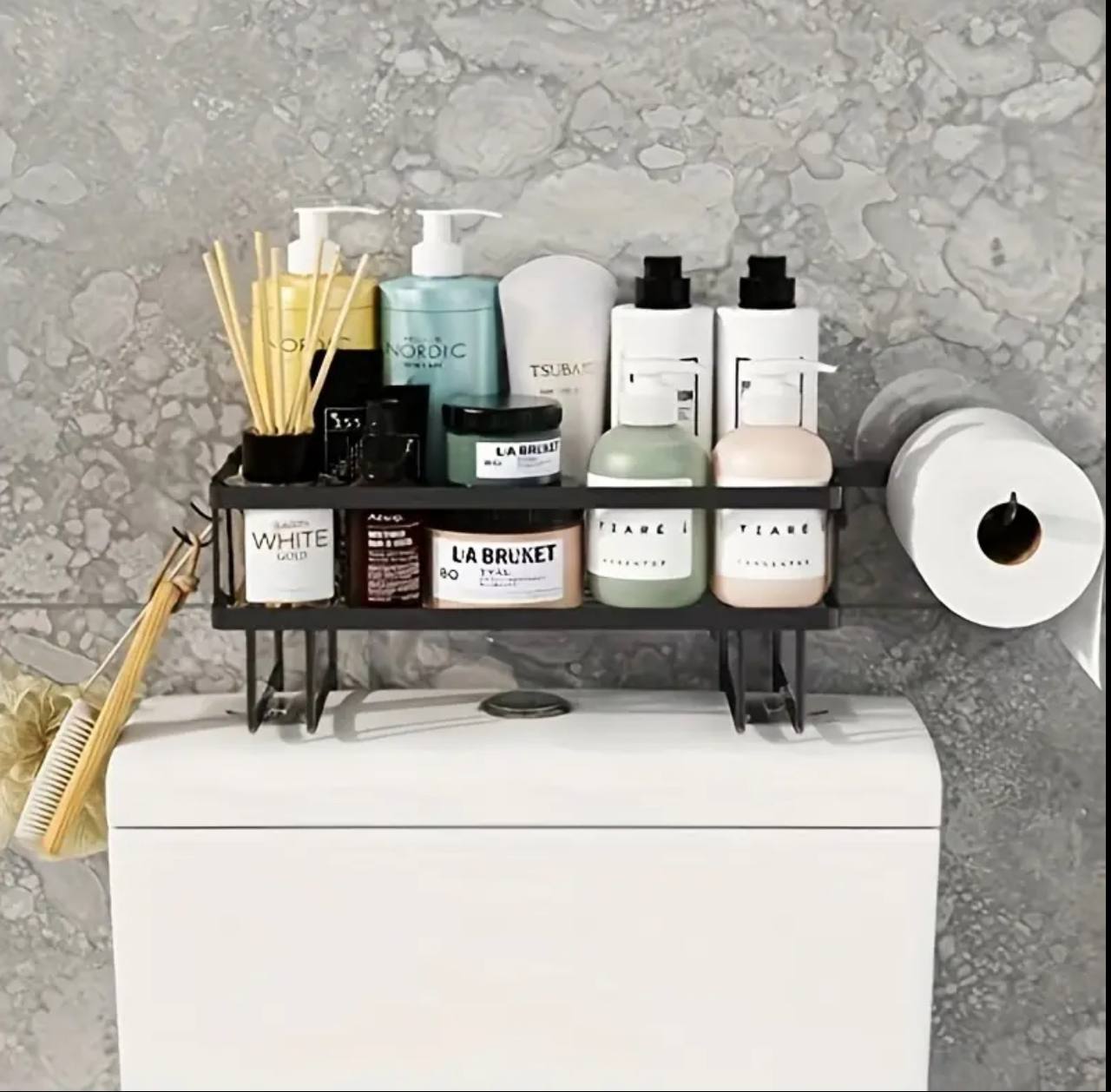 Single Layer Bathroom/ Toilet Racks With Tissue Holder
