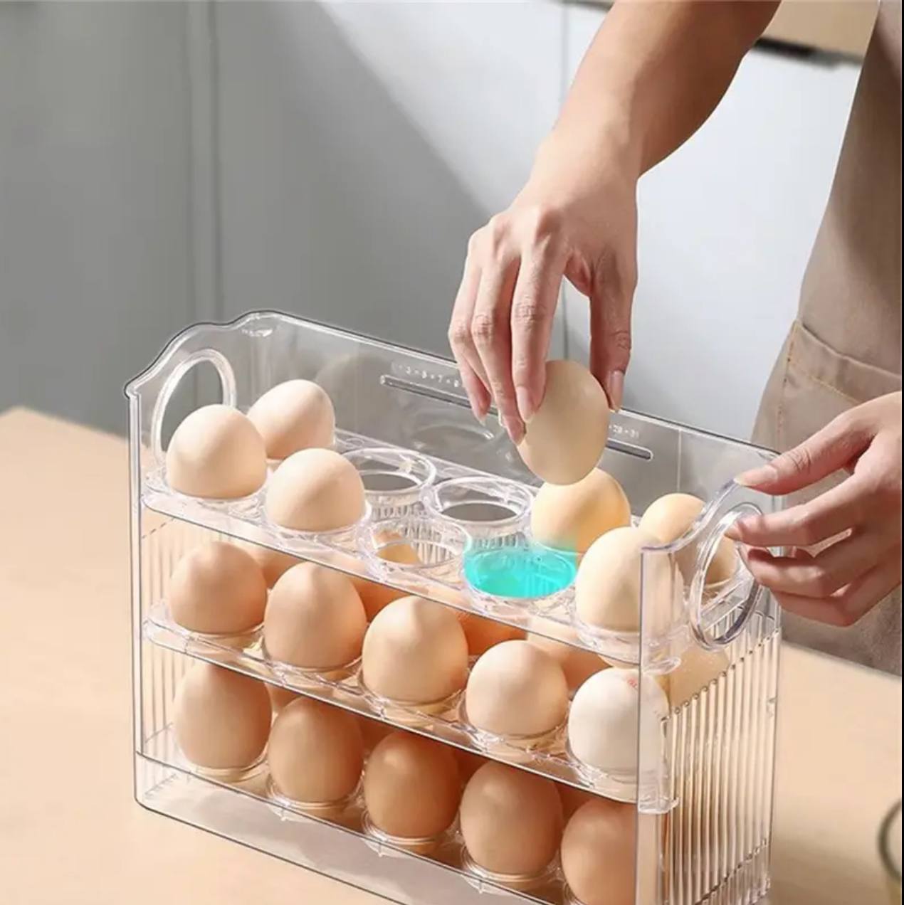 Acrylic transparent flip egg box