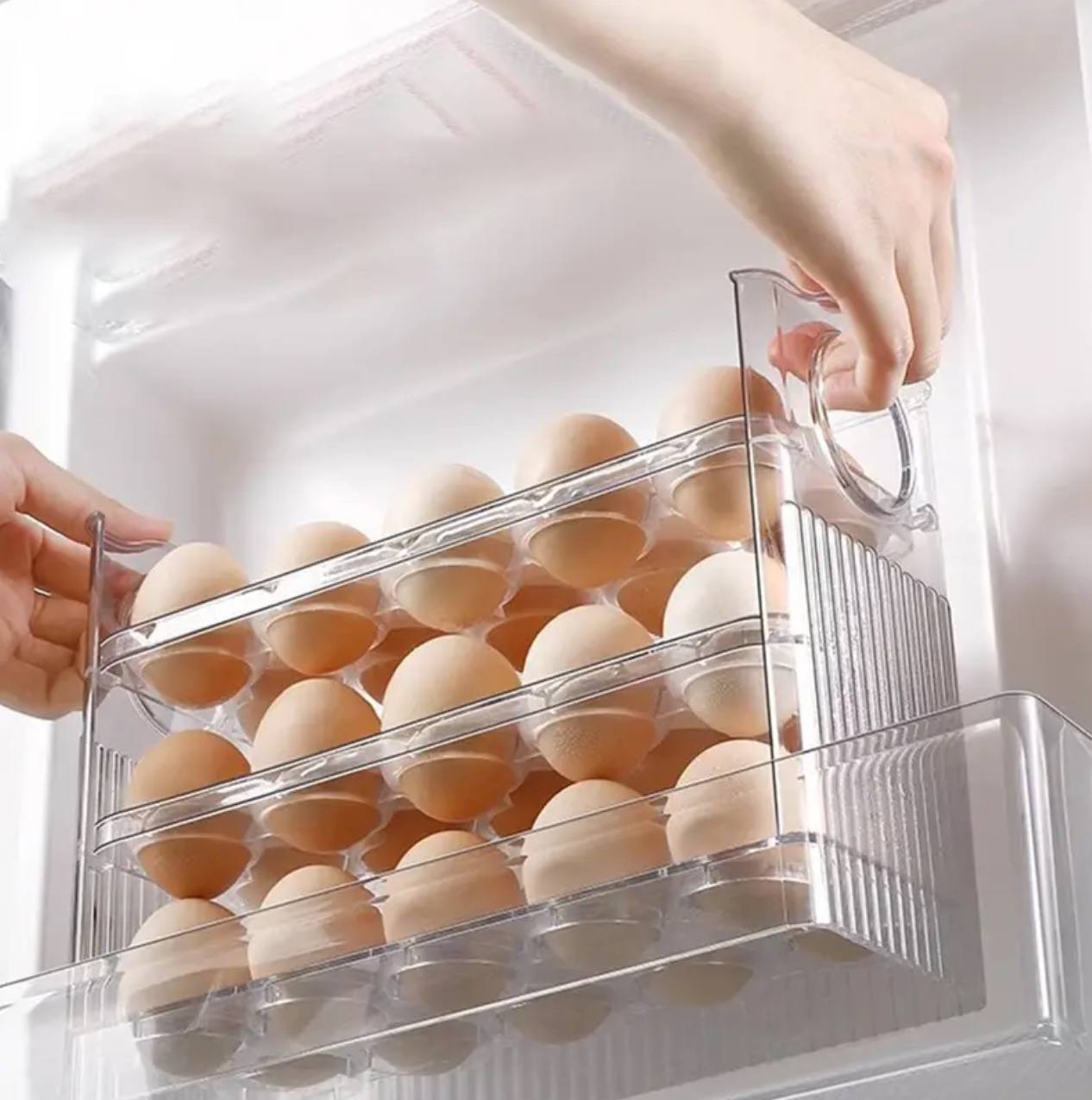 Acrylic transparent flip egg box