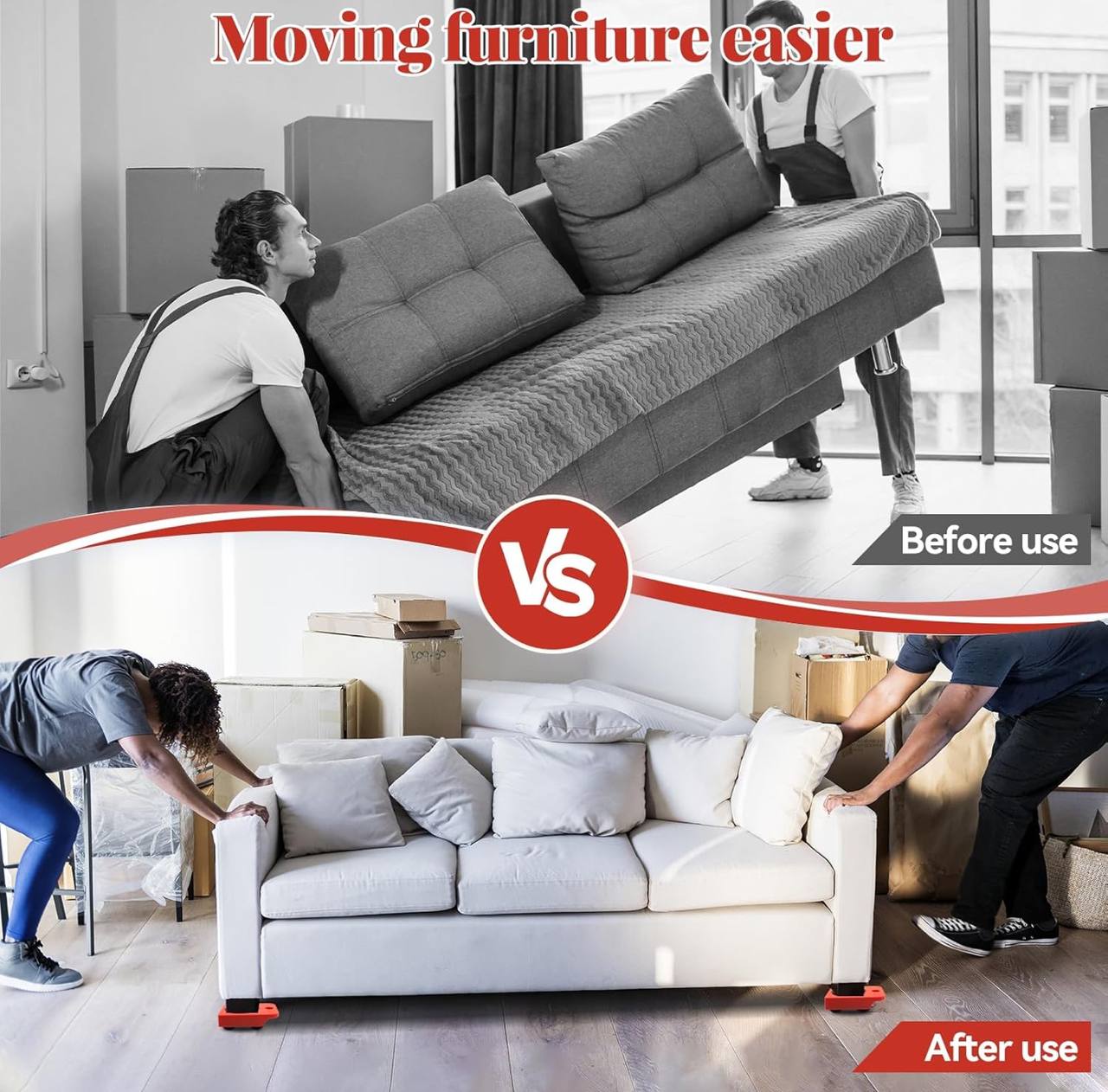 Detached heavy furniture lifting trolley mover