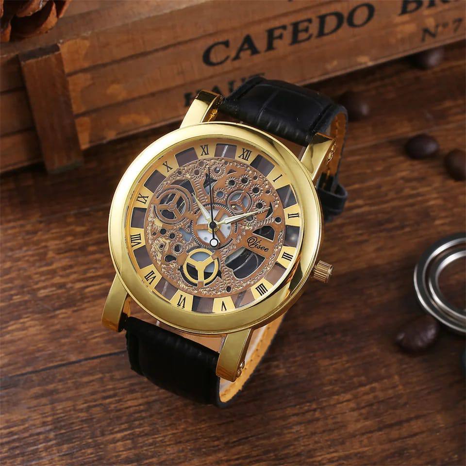 Casual Men's Hollow Watch 3pcs/set