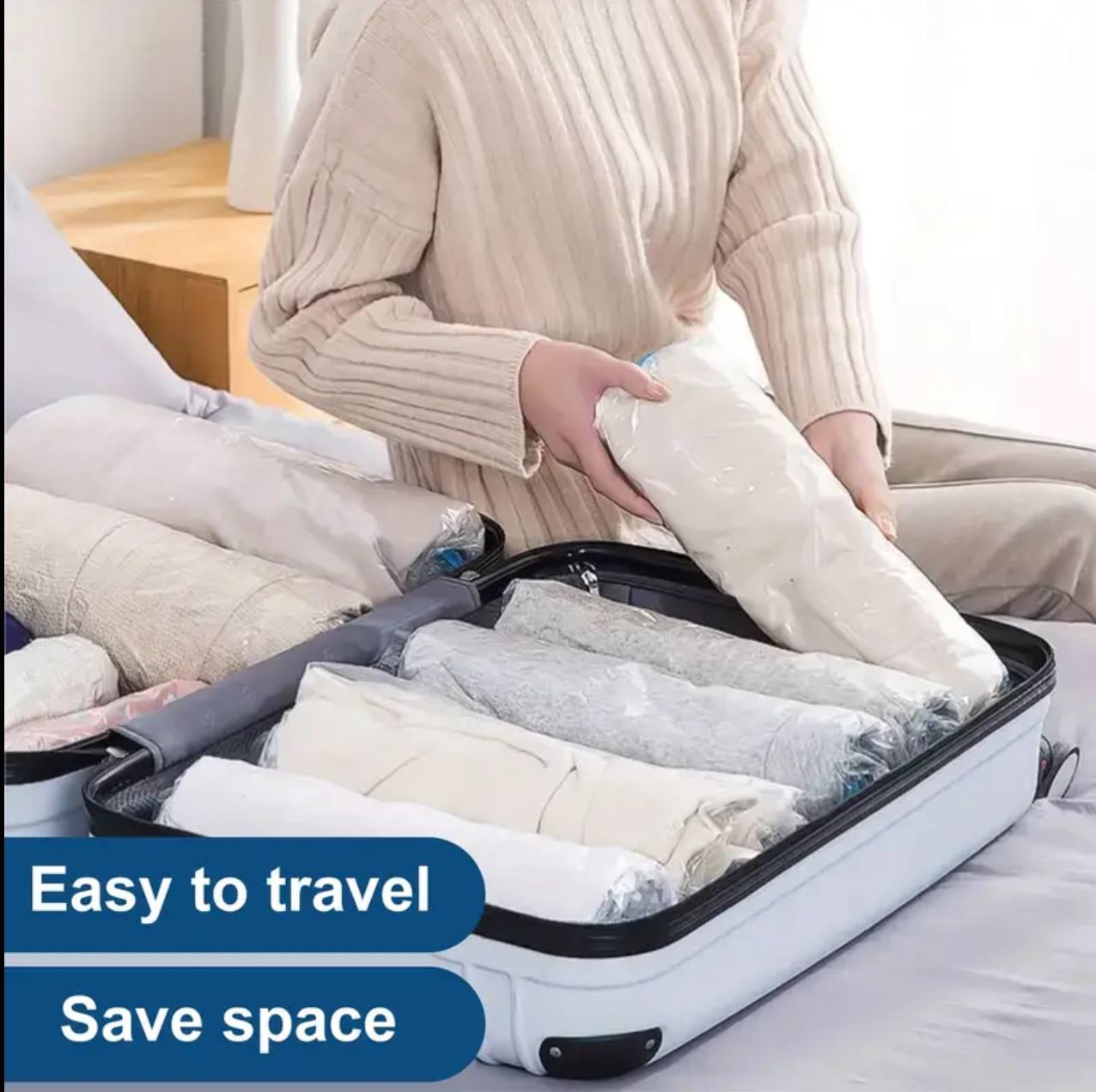 10pcs Travel Cloth Organizer Travel Space Saver Compression Storage Bag.