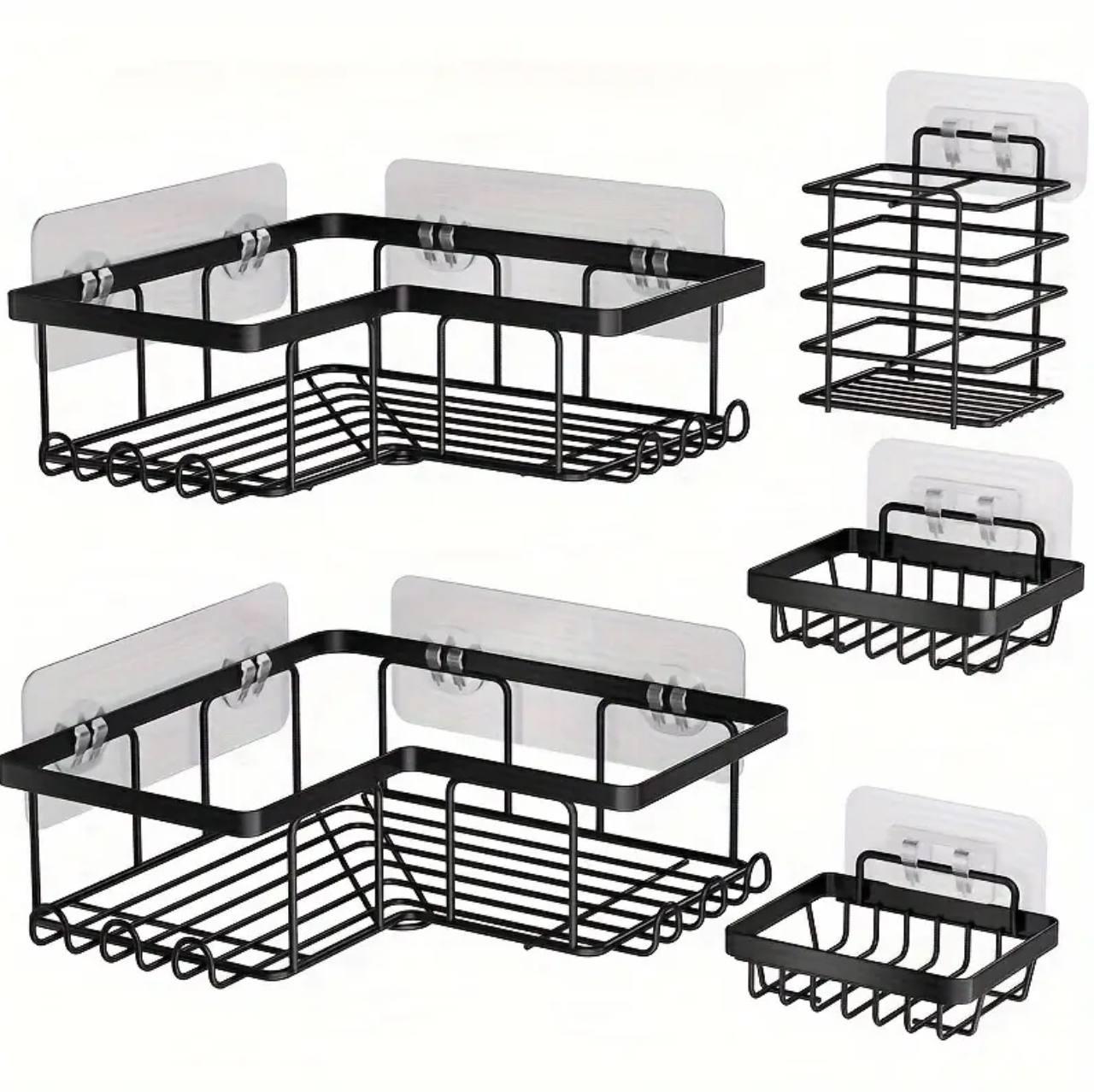 5pcs Set Corner Shower caddy shelf/Bathroom organizer