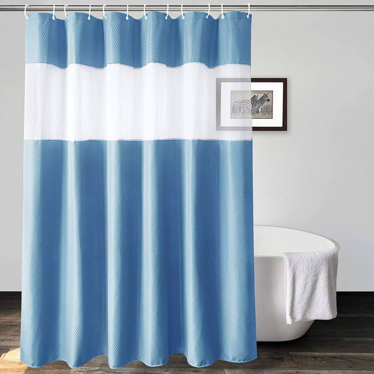 Polyester waterproof bath shower curtain