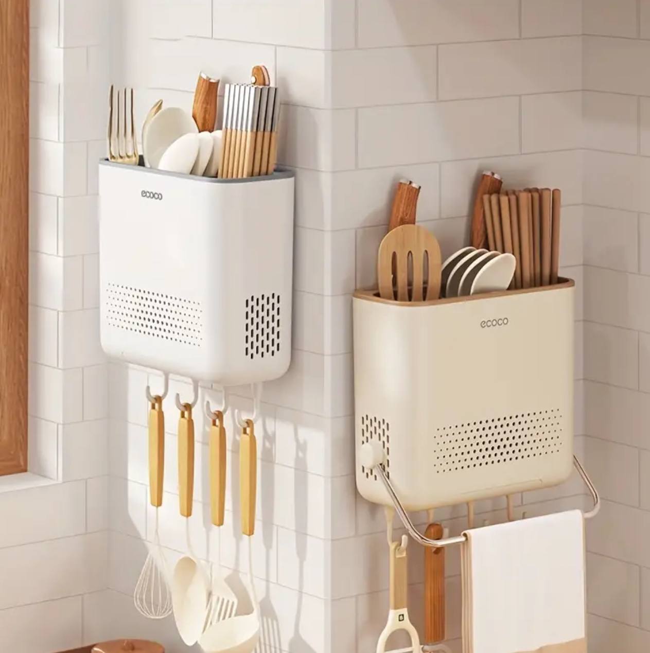 Multi functional kitchen cutlery storage rack drainer