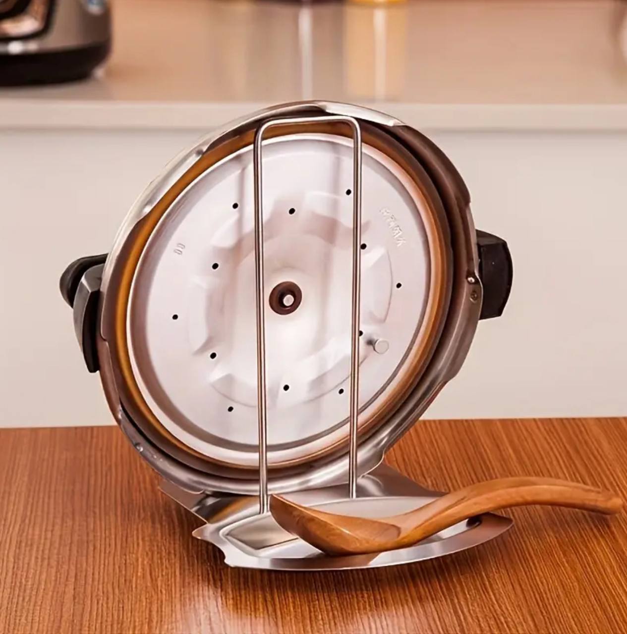 Stainless Steel Silver Pan Pot lid Rack and serving spoon Rest / Holder
