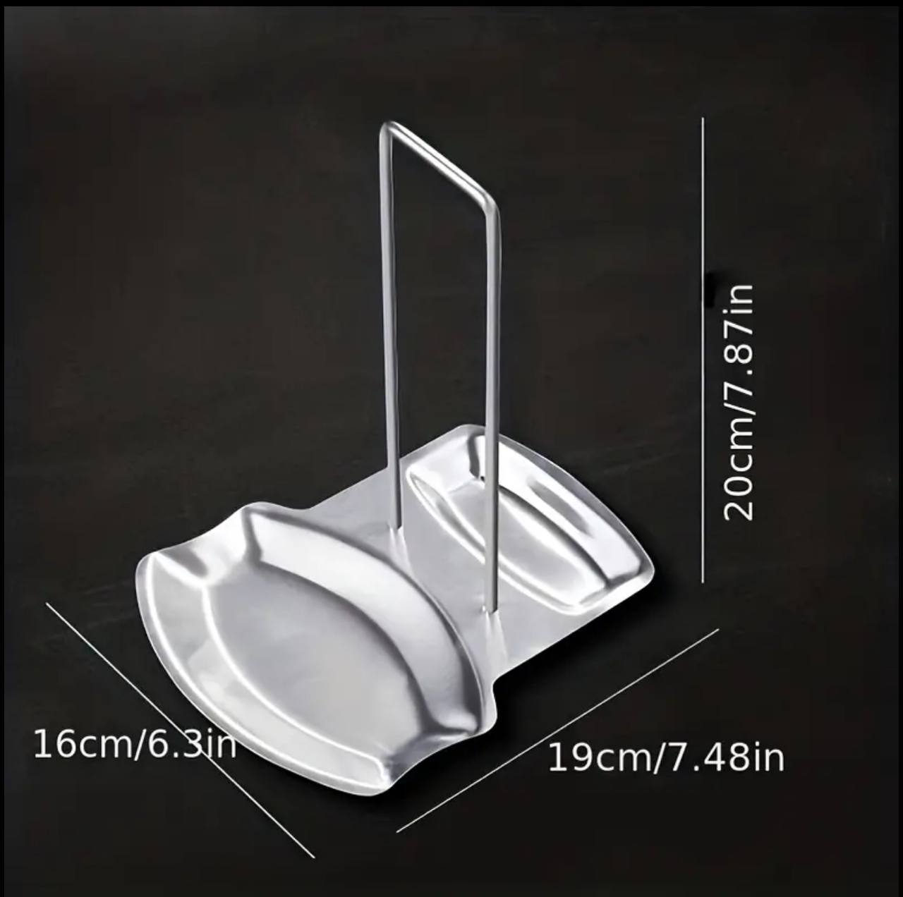 Stainless Steel Silver Pan Pot lid Rack and serving spoon Rest / Holder