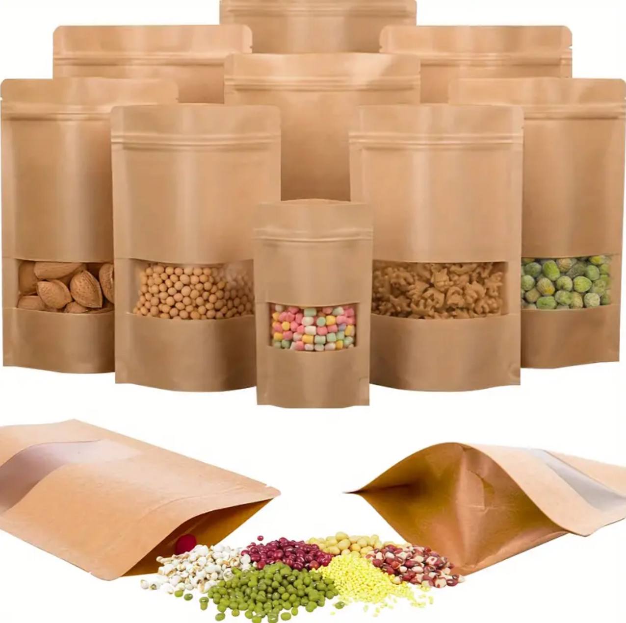 KRAFT POUCH BAGS.
SET OF 50PCS