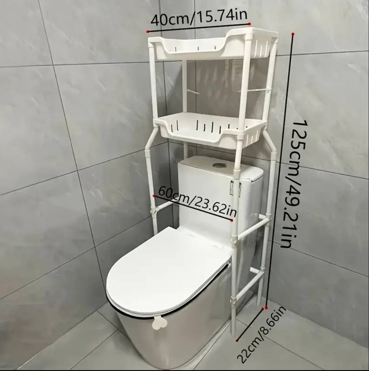 Over the toilet / bathroom organizer with organizing basket