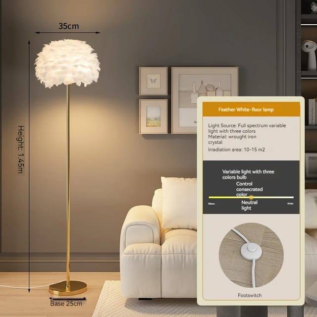 Feather floor lamp
