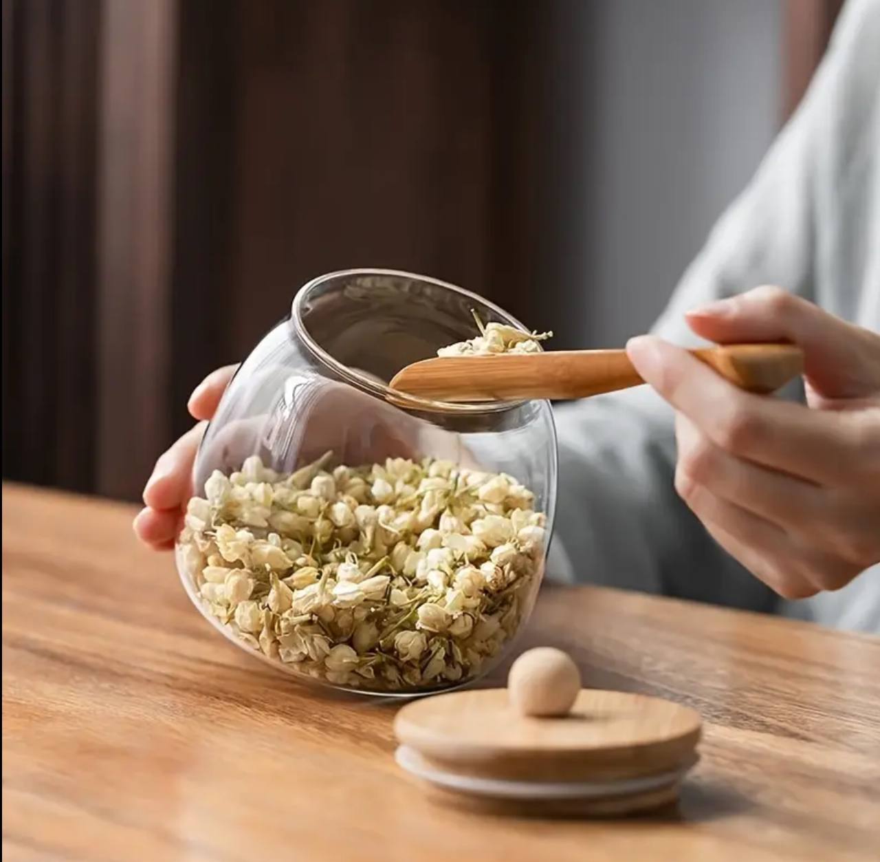 Glass storage containers /canisters
With Bamboo lid