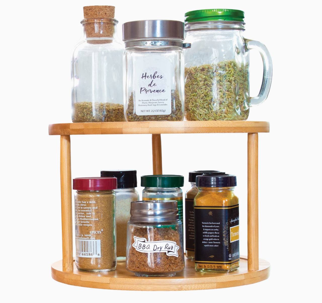 Bamboo rotating spice rack