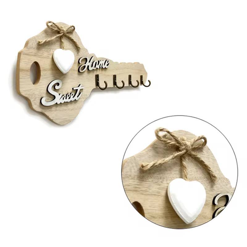 RUSTIC WOOD WALL MOUNTED KEY HOLDER