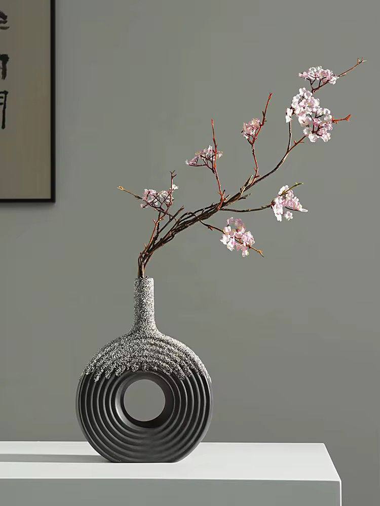 Ceramic Donut Vase, 12 inch Flower Vase