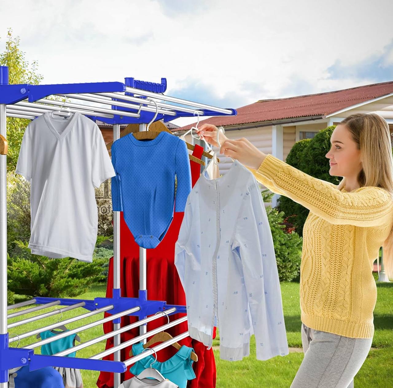 3 Layer Portable / Movable Cloth Drying Rack