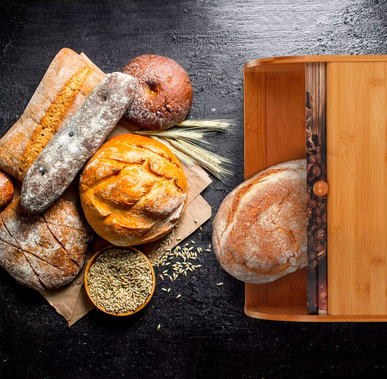 Eco-Friendly Bamboo Bread Bin