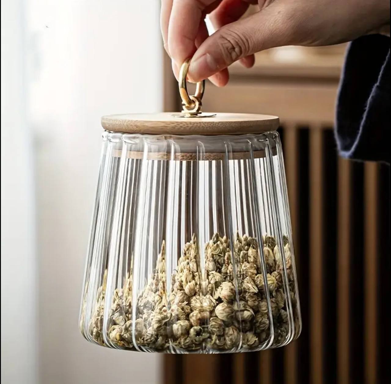 Glass storage containers with Bamboo lid