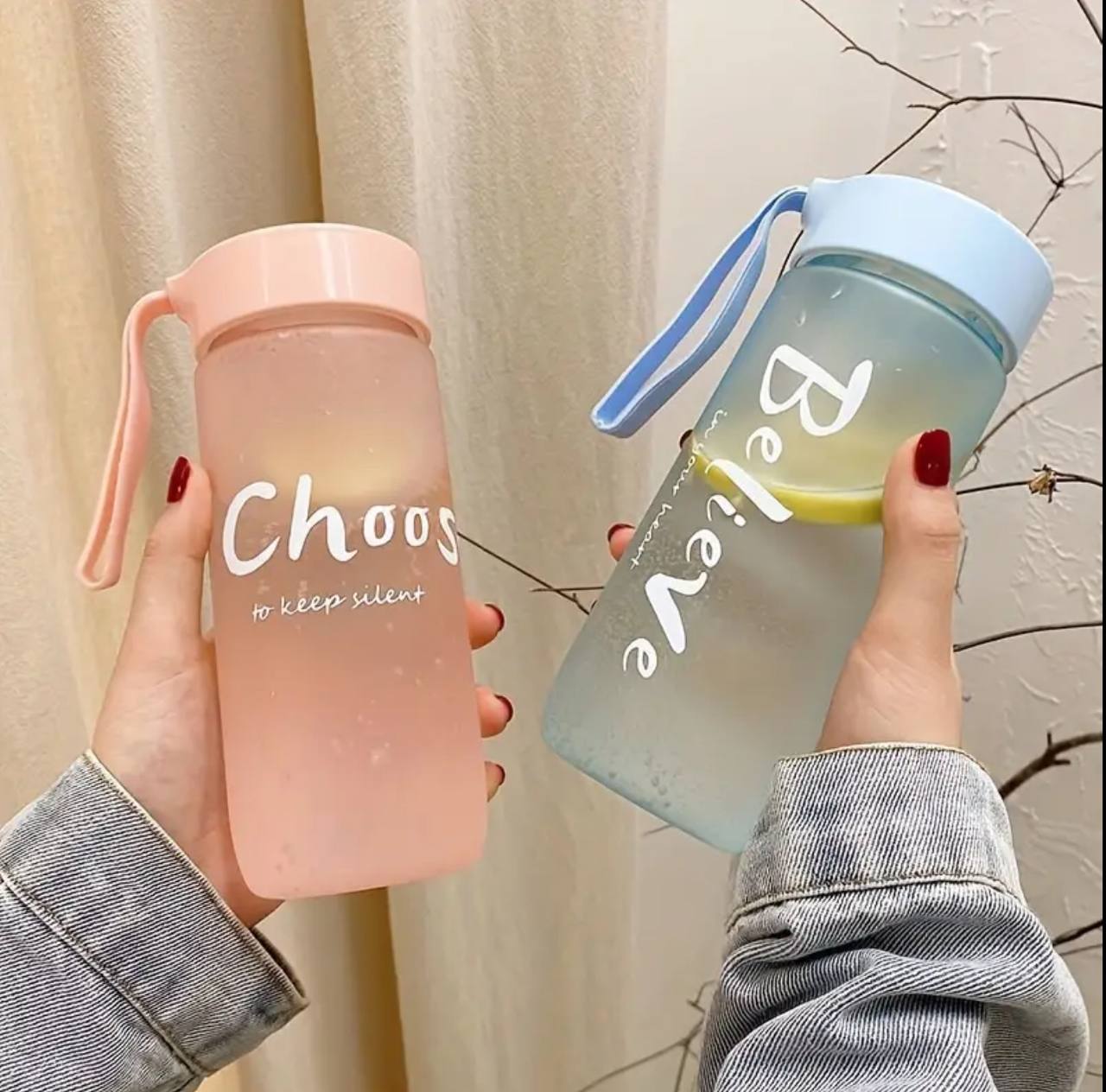 Frosted water bottles