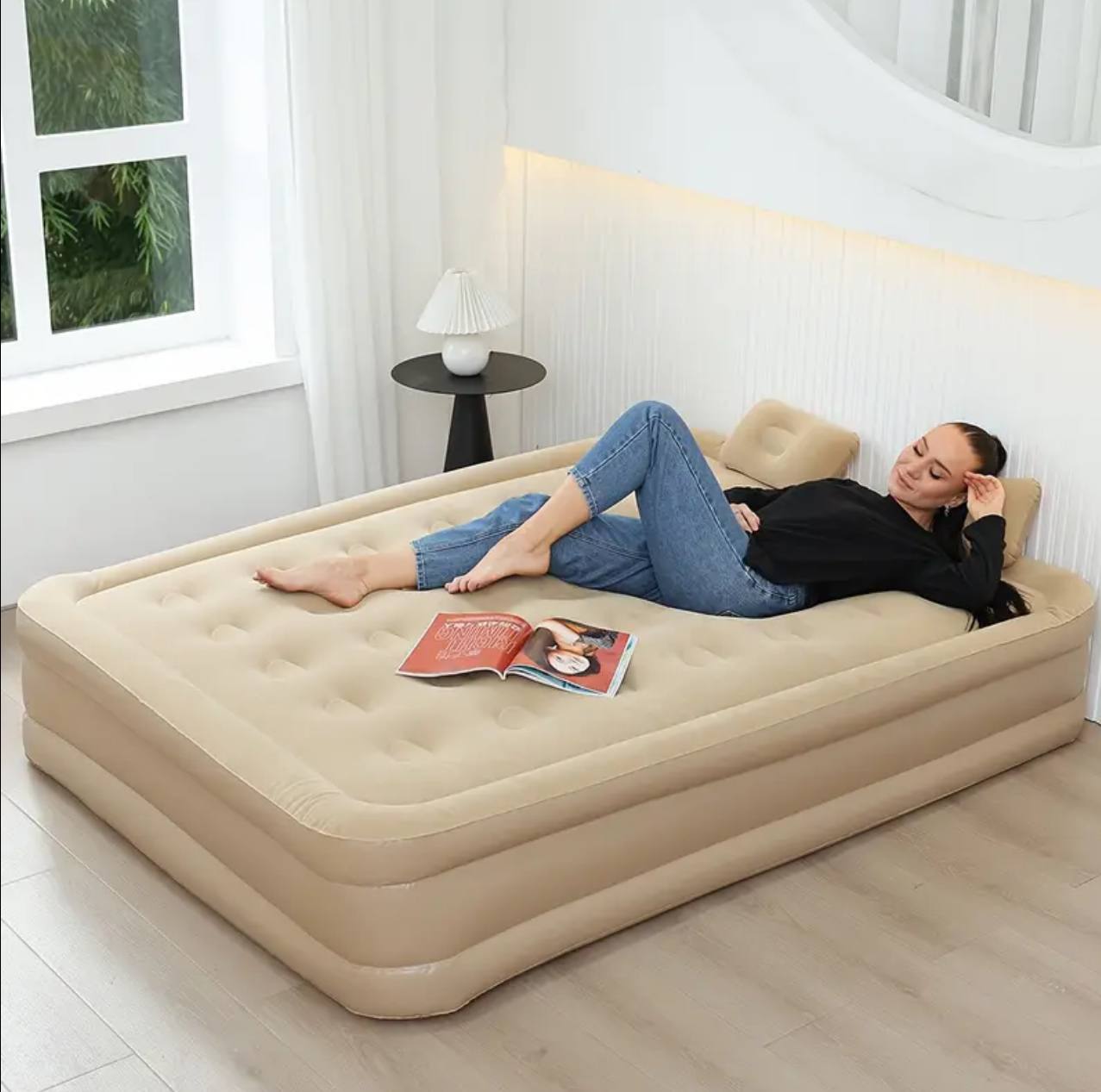 Inflatable Queen Size Airbed Mattress with in built Pump