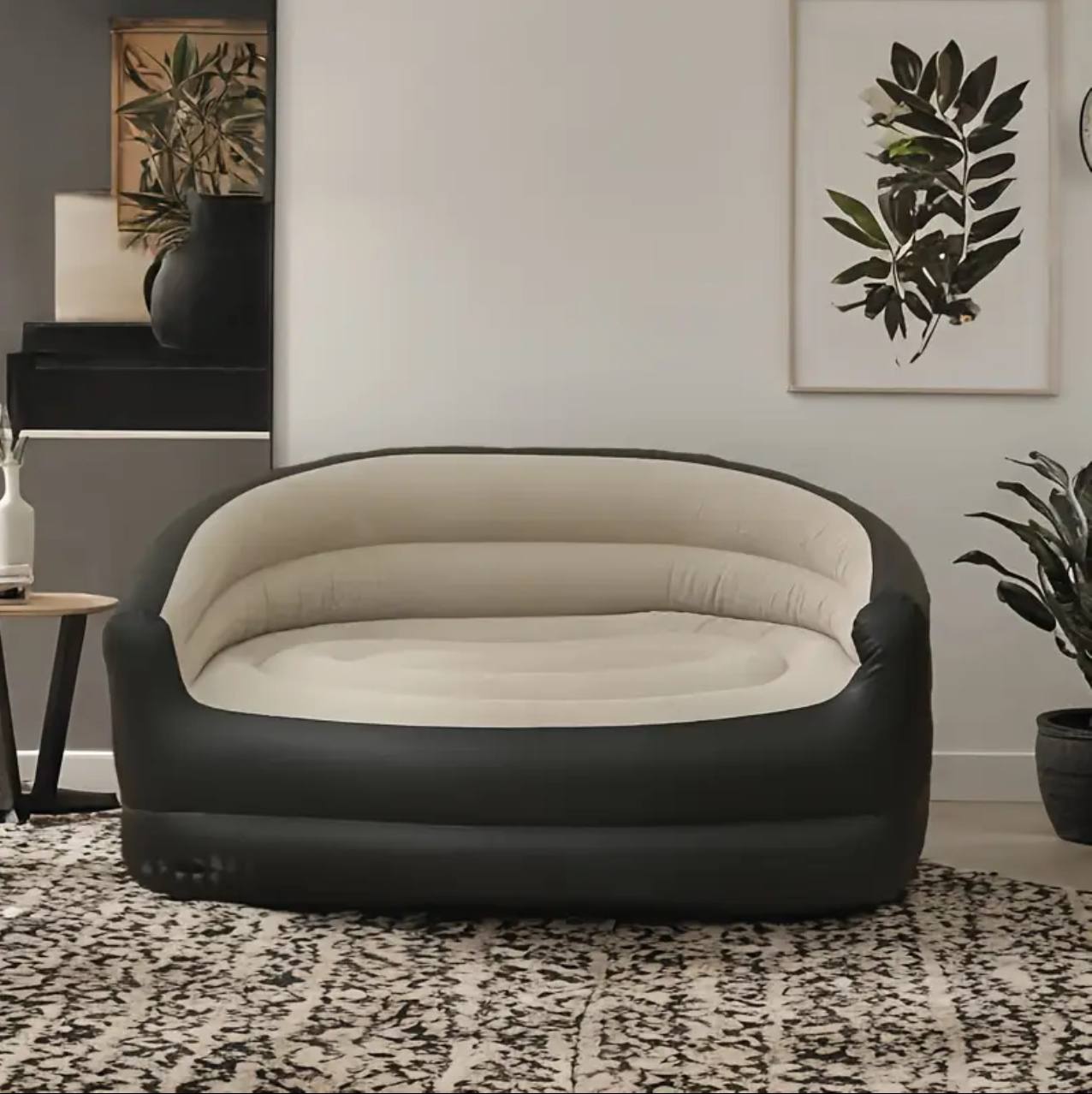 Inflatable 2 Seater Couch Blow Up Air Sofa with Comfort Flocked Surface