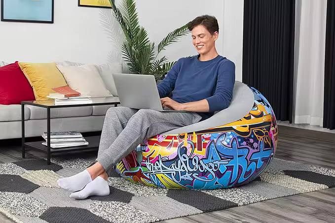 Graffiti Inflatable bean bag Airchair, Multi-Colour