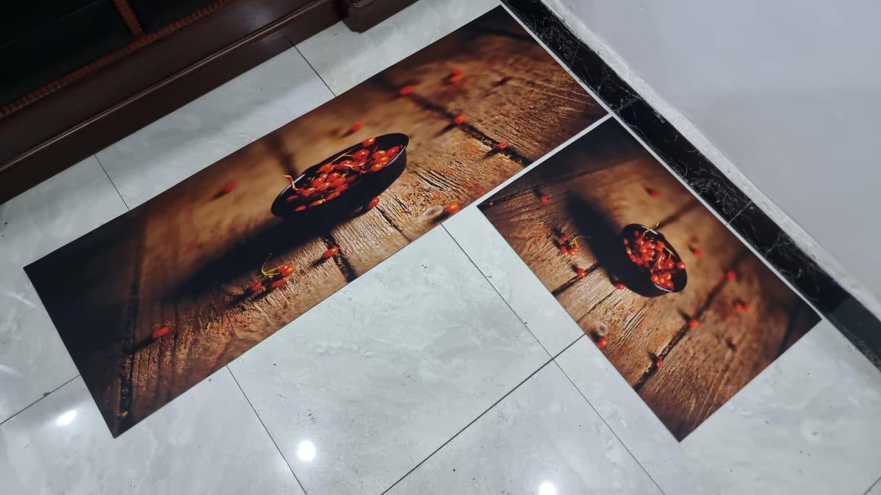 Strong grip Rubber underside floor 3D 2in1 kitchen mat