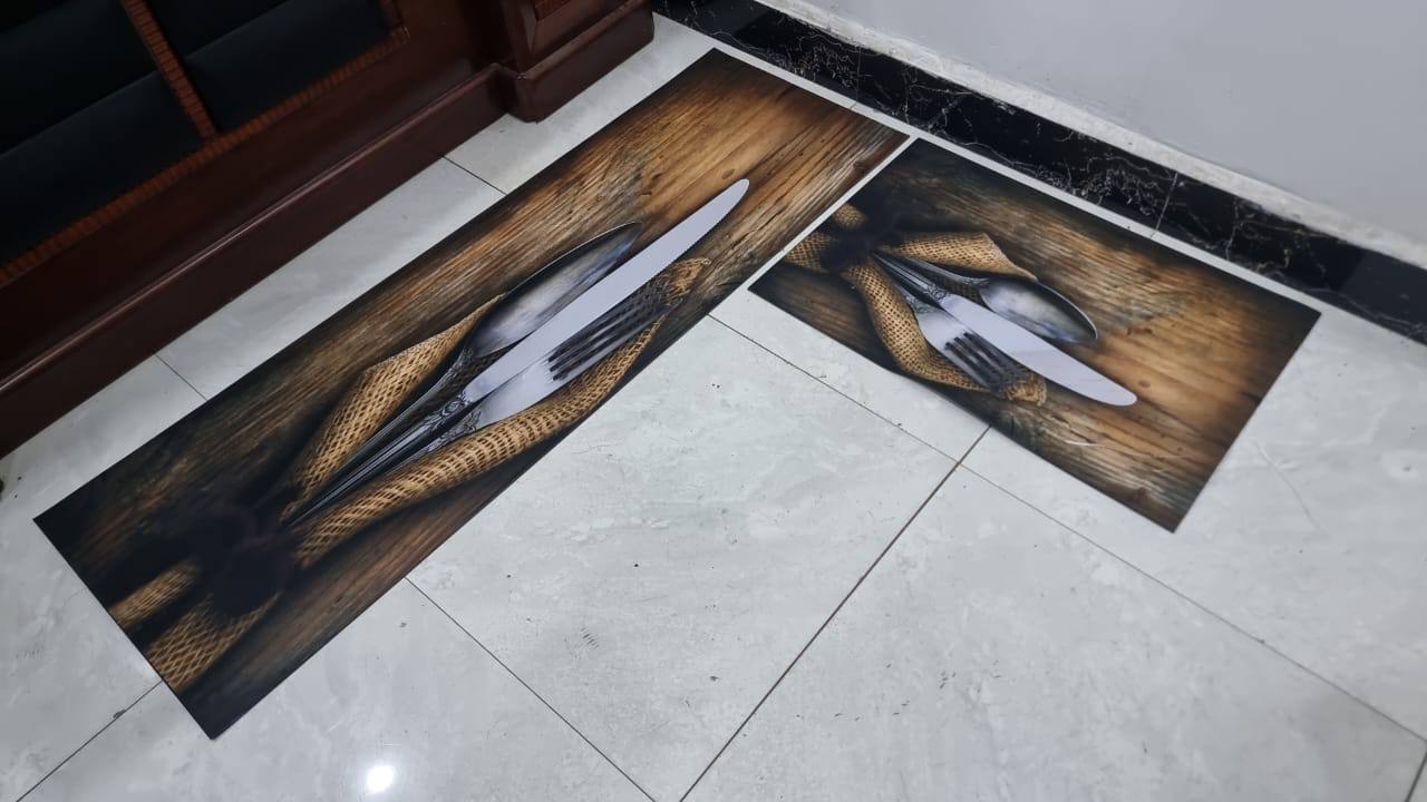 Strong grip Rubber underside floor 3D 2in1 kitchen mat