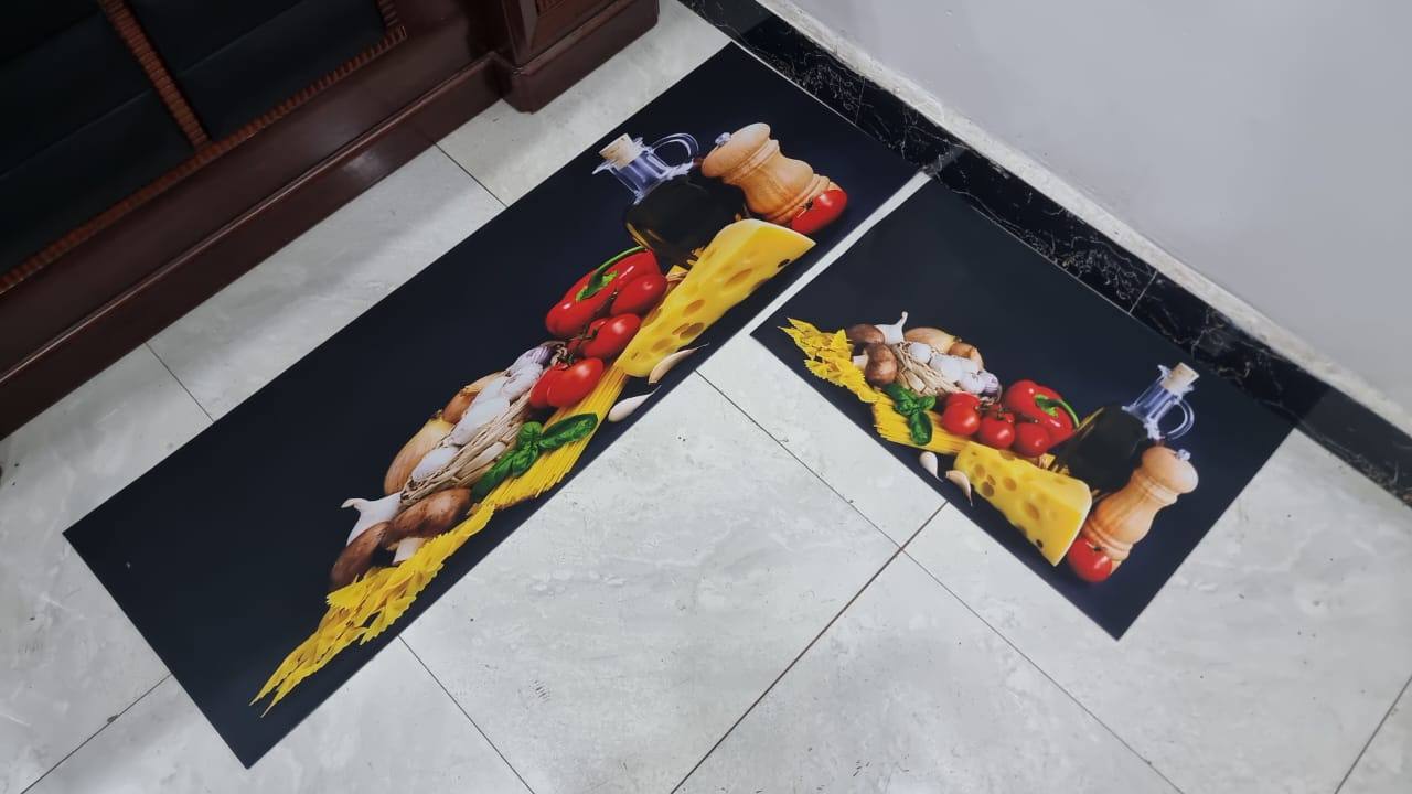 Strong grip Rubber underside floor 3D 2in1 kitchen mat