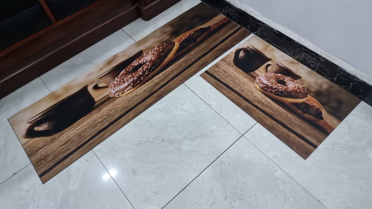 Strong grip Rubber underside floor 3D 2in1 kitchen mat