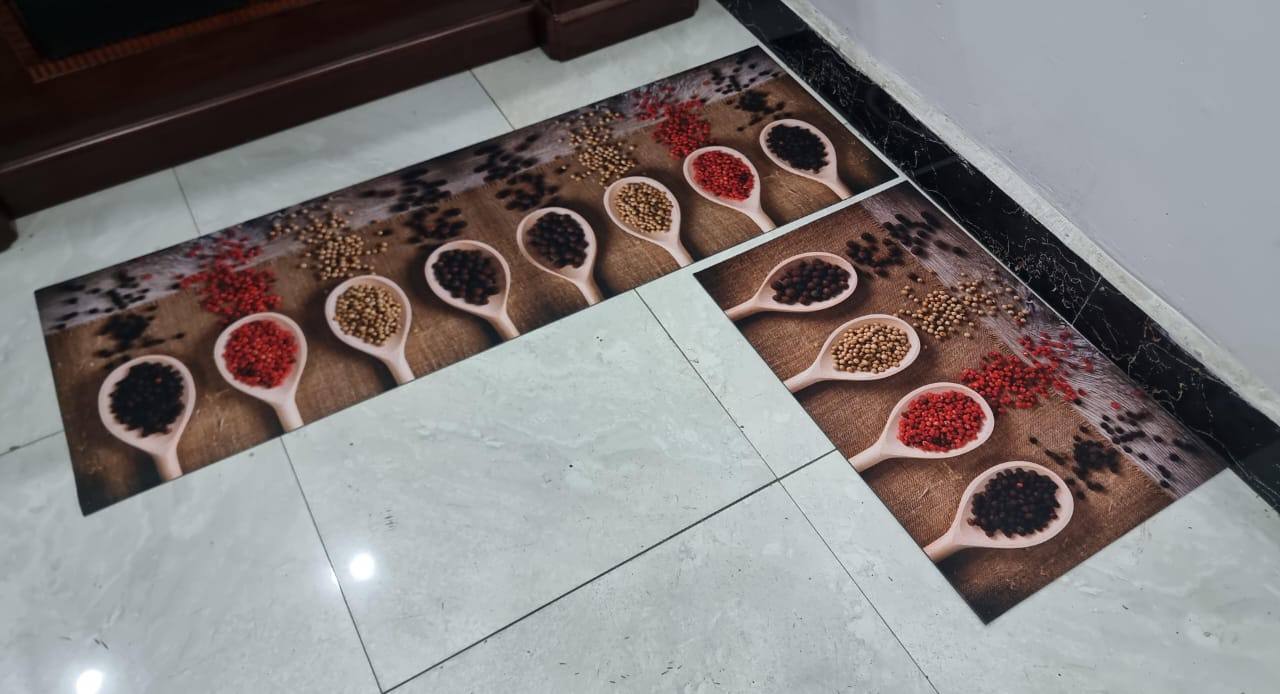 Strong grip Rubber underside floor 3D 2in1 kitchen mat