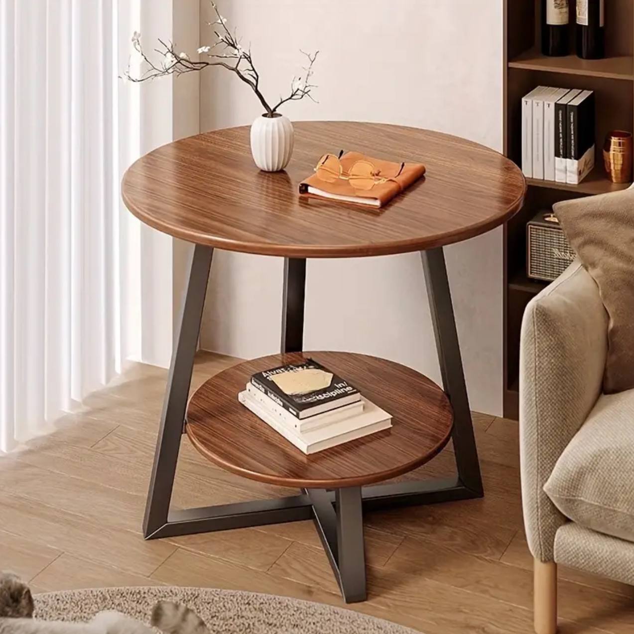 Eye-catching luxury double layered coffe side table