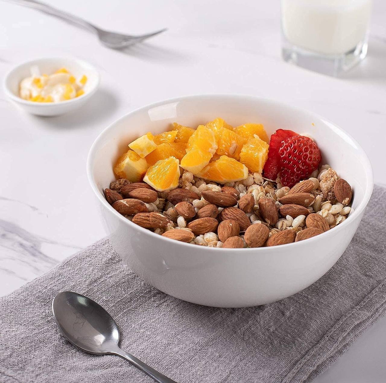 Ceramic bowl with stand plain