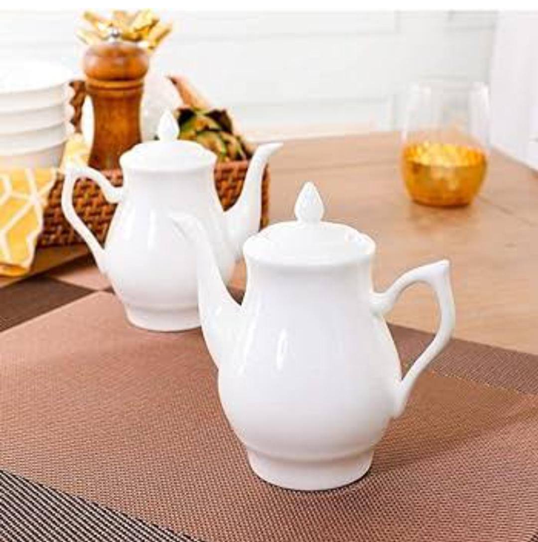 Ceramic fancy white kettle