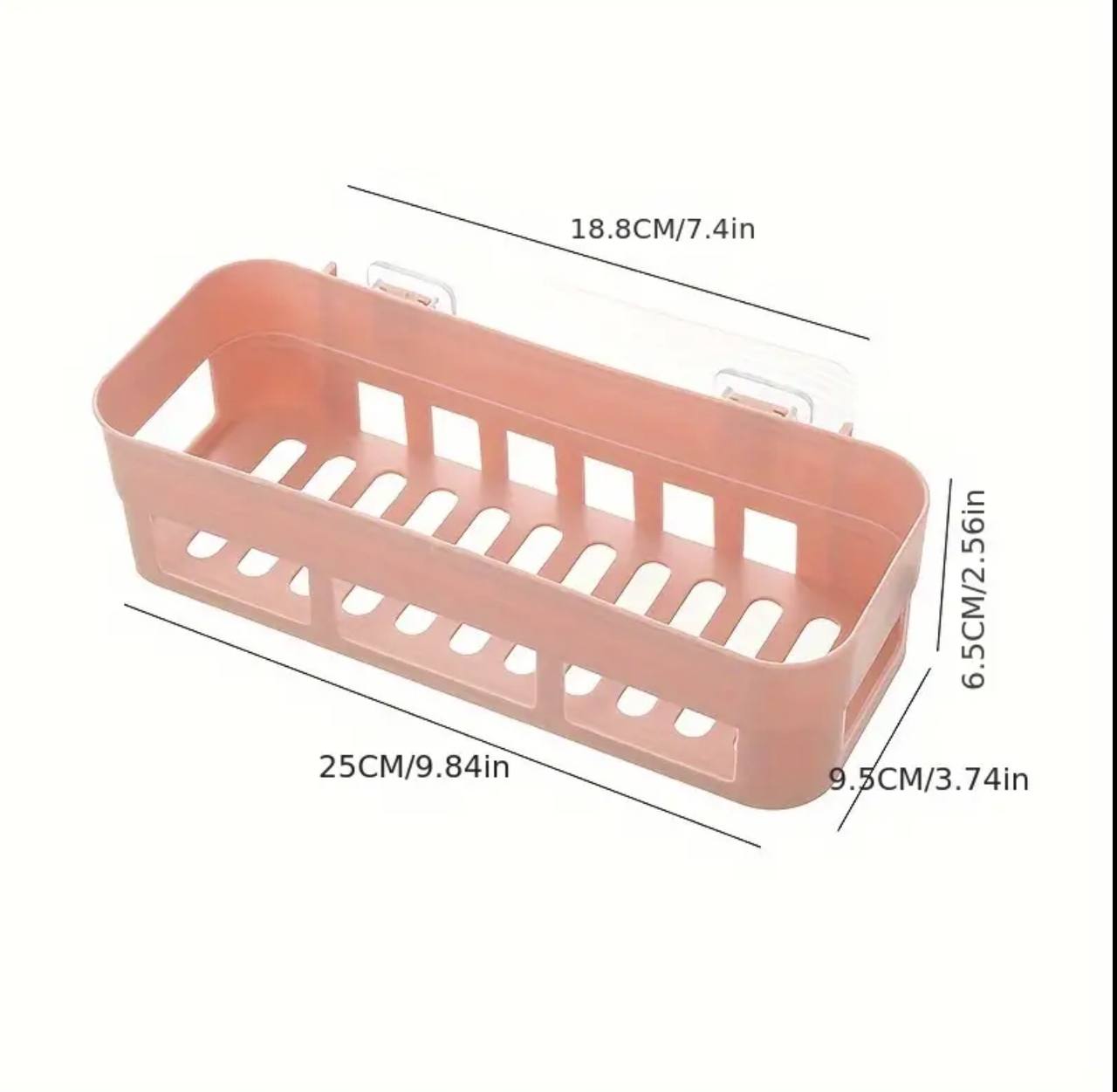 rectangular Simple adhesive plastic bathroom shelf