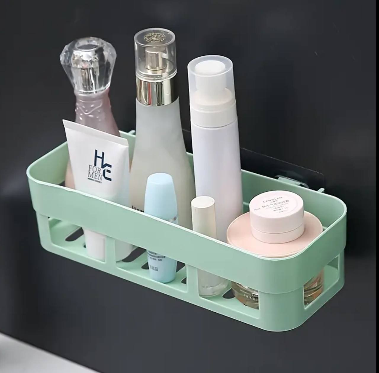 rectangular Simple adhesive plastic bathroom shelf