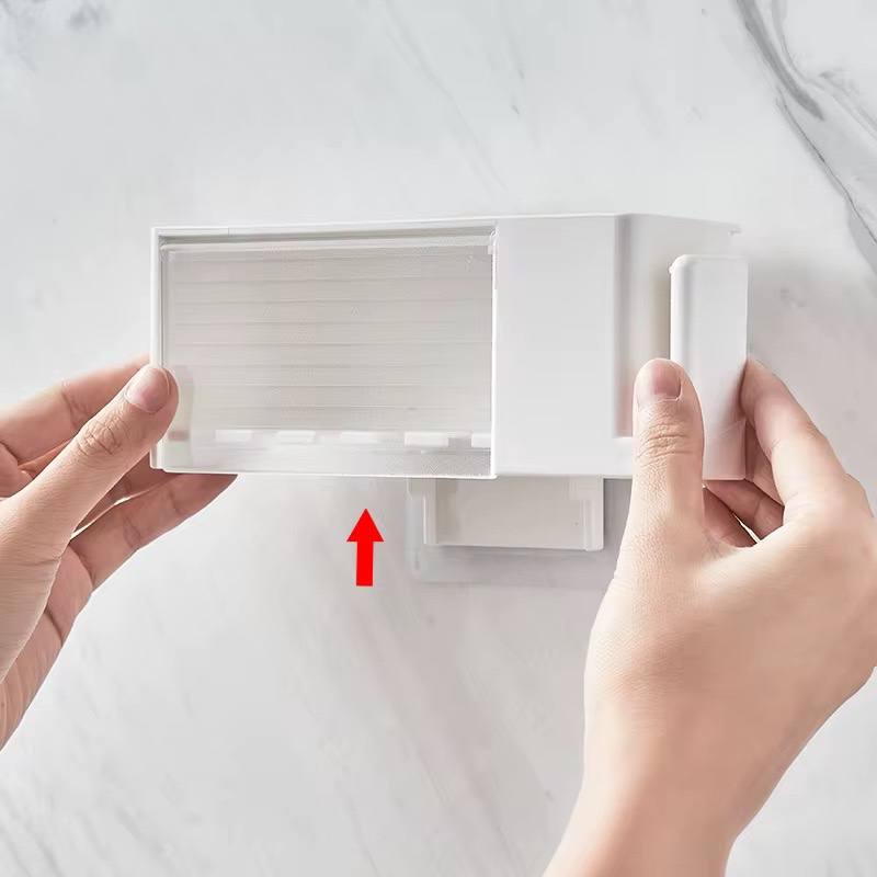 Wall mounted toothbrush and toothpaste holder. With cup storage