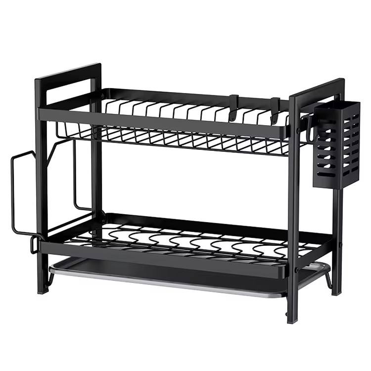 High quality heavy duty dish rack with cutlery holder 2layer
